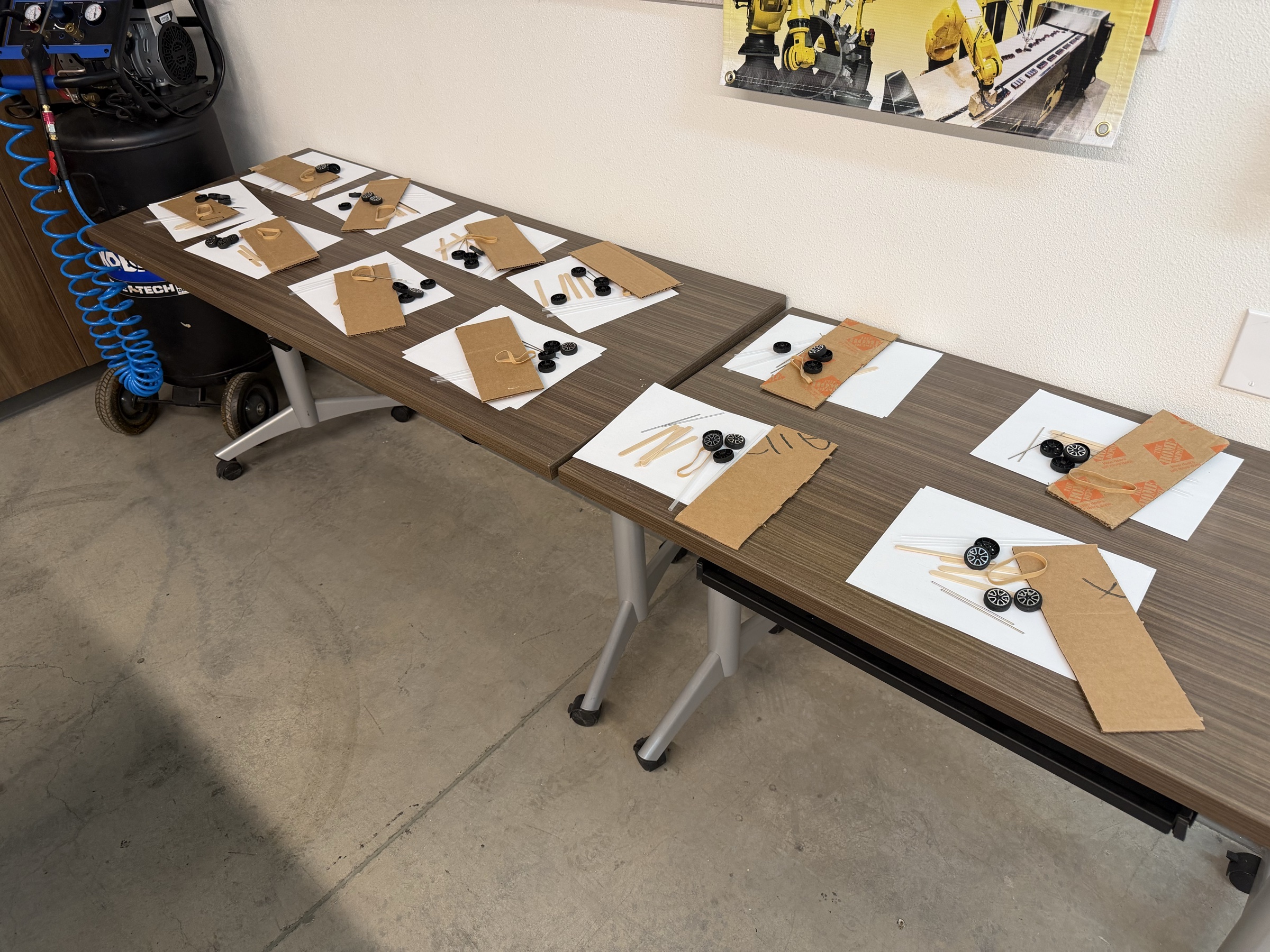 Class sets of wind-powered car materials